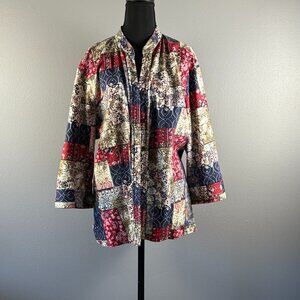 CJ Banks Button Up Top - Stretchy